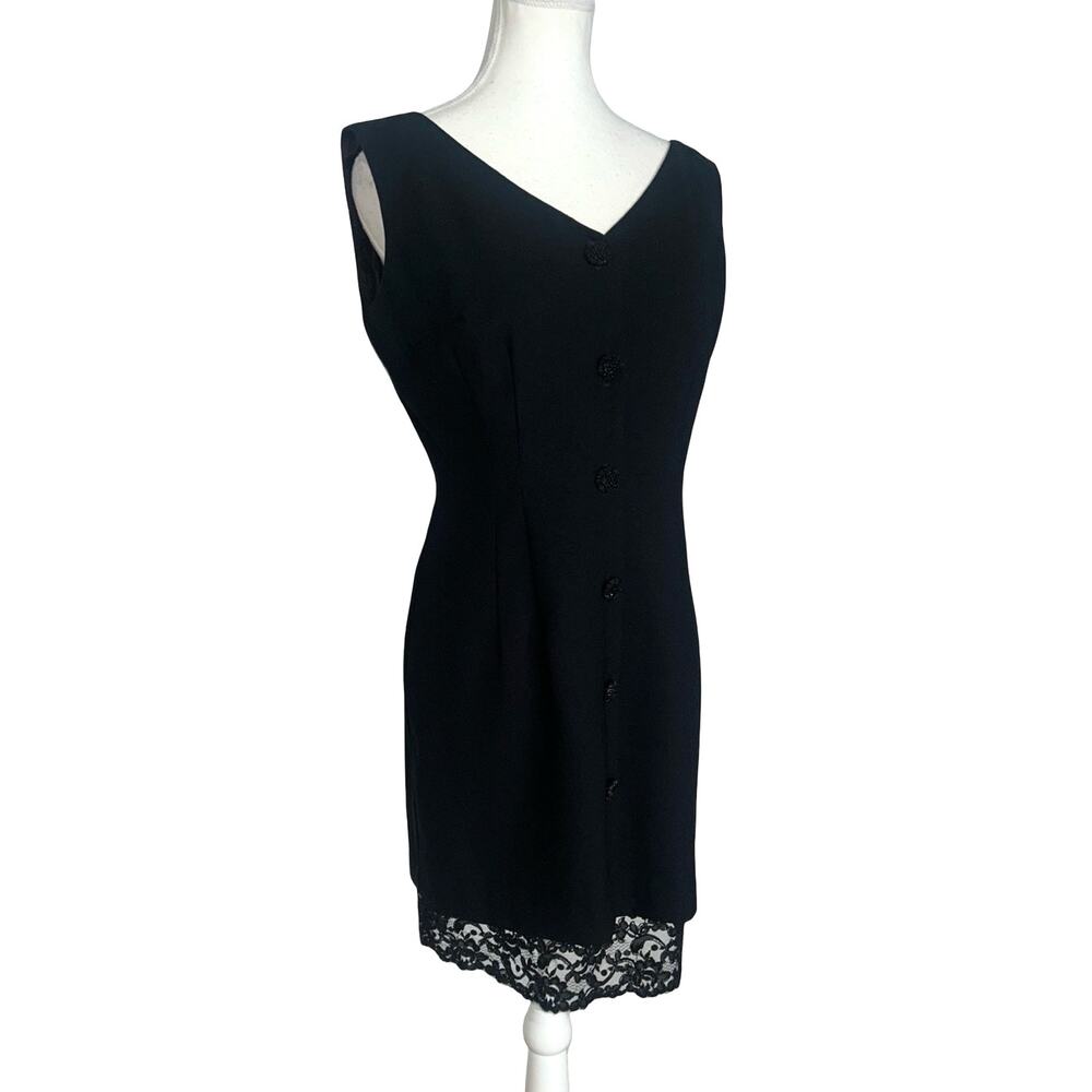 Vintage Laundry by Shelli Segal Lace‑Trim Button Dress